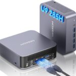GEEKOM GT15 Max Ai Mini PC, with Intel Core Ultra 9 285H&Arc 140T GPU (99 Tops), 32GB DDR5 (Not LPDDR), 1TB SSD, Windows 11 Pro, WiFi 7, Dual 2.5GbE, USB4, 8K, Desktop Computer for Home Office&Gaming