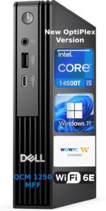 Dell Pro Micro QCM1250 Mini Desktop Computer, New OptiPlex Version AI PC for Business&Home, Intel Core i5-14500T, 32GB DDR5, 1TB PCIe+500GB External SSD, Dual 4K Display Support, USB-C, Win11