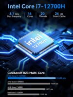 GMKtec M3 Ultra Mini PC with Intel Core i7 12700H (14C/20T 4.7 GHz), 16GB DDR4 RAM+512GB NVMe SSD, Mini Desktop Computer Iris XE Graphics, Triple 4K Display, WiFi 6, BT5.2, USB-C - Image 2