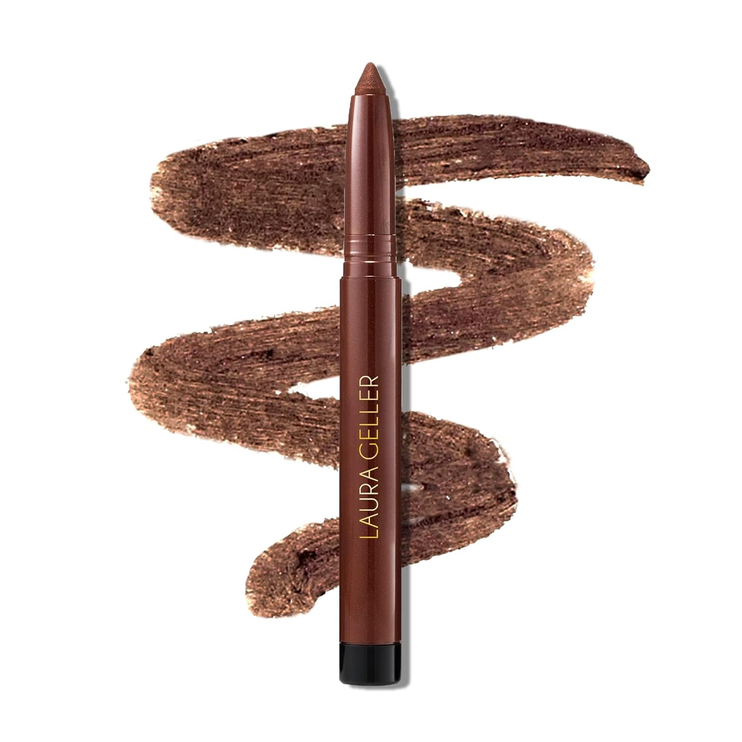 LAURA GELLER NEW YORK Kajal Longwear Kohl Eyeliner Pencil with LAURA GELLER NEW YORK Kajal Longwear Kohl Eyeliner Pencil with Caffeine, Smooth & Blendable Makeup, Dark Brown