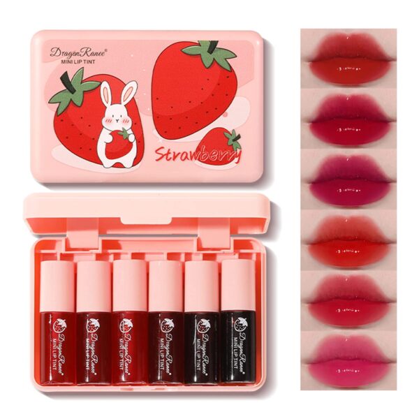 Eakroo 6 Colors Lip Tint Stain Mini Liquid Lipstick, Lip Gloss for Women, Blush for Cheeks, Lip Stain Long Lasting Waterproof, Lip Makeup, Cute Stuff, Non-Stick Cup, High Pigment, Vivid Color