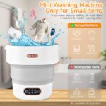 Mini Portable Washing Machine Travel, Portable Foldable Mini Washing Machine for Apartments Dorms Camping Travel Laundry with Spin Baby Clothes - Image 7
