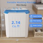 VCJ Portable Washing Machine, Twin Tub Washing Machine Laundry Compact Washer spinner Combo with 14lbs capacity, 9Lbs Washer and 5Lbs Spinner dryer for Apartments RVs and Dorms - Image 2
