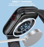 Smiling 2 Pack Case Compatible with Apple Watch Series 11 (2025)/ Series 10 42mm with Tempered Glass Screen Protector, Hard PC Case Scratch-Resistant Overall Protective Cover- 1 Black + 1 Transparent - Image 4