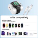 3-in-1 Adapter for Apple Watch, 20W USB C Fast Charging Block with Dual Ports & Magnetic Wireless Adapter, Portable Travel Wall Plug for iWatch Ultra/SE/10/9/8/7/6, iPhone 16/15/14/13, AirPods - Image 6