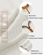 COOFANDY Mens Quarter Zip Pullover Mock Neck Quilted Sweatshirt Casual Long Sleeve Polo Sweater - Image 4