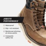 BRUNT Marin Welted (Comp Toe) - Men’s, Brown - Waterproof Safety Toe Wedge Work Boot - Goodyear Welt Construction - EH & ESR Rated - Oil & Slip Resistant - Adjustable Width System - Image 3