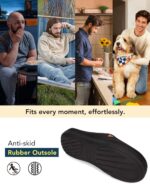 VeraCosy Men's Two-Tone Memory Foam House Slippers Indoor Outdoor Durable Rubber Sole - Image 7