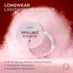 L'Oreal Paris Infallible Blur-fection Longwear Loose Setting Powder, Blurring Face Powder With Up to 24HRs of Wear, Brightening Light Pink, 1 Kit - Image 4