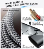 Temdan for Travel Vacation Essentials,3 in 2 USB C Cable for Apple Watch Charger/iPhone 17 Charger/Lightning,Multi Charging Cable Cord,Camping Essentials,Designed for iWatch &iPhone 16-12-4FT Black - Image 6