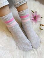 COTTON DAY Kids Girls Valentine's Day Socks with Hearts Stripes Strawberry - Image 2