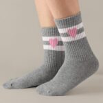 COTTON DAY Kids Girls Valentine's Day Socks with Hearts Stripes Strawberry - Image 6
