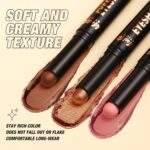 LANGMANNI 8Colors Dual-Ended Cream Eyeshadow Stick Set – Silky Smooth, Waterproof & Transfer-Proof, Built-in Blender Brush, All-Day Matte & Shimmer Wear Eye Makeup(#A) - Image 7