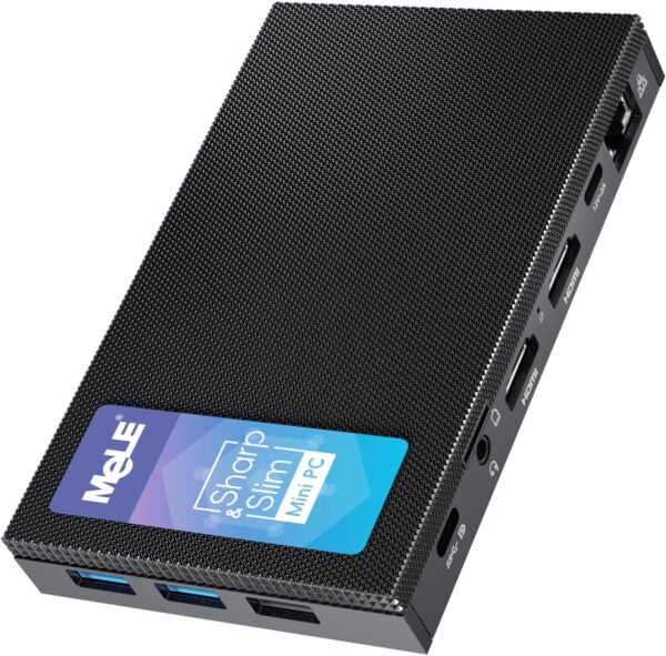 MeLE Fanless Mini PC Quieter 4C, N100 16GB RAM 512GB Storage Win 11 Mini Computers, Micro PC with Full-Functional USB-C, 2.4G/5G WiFi, 4K Triple Screen on Home, Office, Education, Astrophotography