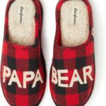 Dearfoams Men's Gifts for Men Matching Christmas Papa Bear Slipper