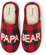 Dearfoams Men's Gifts for Men Matching Christmas Papa Bear Slipper
