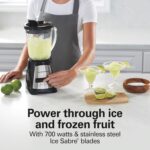 Hamilton Beach Power Elite Wave Action Blender For Smoothies, 40 Oz Glass Jar, 12 Functions Including Puree, Crush Ice, 700 Watts - Black (58148A) - Image 2