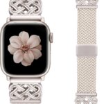 Braided Magnetic Band Compatible with Apple Watch Bands 38/40/41/42/44/45/46/49mm Women Men, Celtic Knot Stretchy Elastic Nylon Fabric Woven Strap for iWatch Series 11 10 9 8 7 6 5 4 SE/Ultra 3 2 1