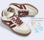 LUCKY STEP Women Classic Retro Gum Sole Fashion Sneakers Casual Tennis Skate Shoe Genuine Leather Walking Footwear Anti Slip Trainers - Image 5