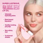 REVLON Super Lustrous Glimmer Lip Oil, Moisturizing & Tinted, Shiny Finish, Made with Plant-Based Squalane, 005 Vio-lit, 0.13 fl oz - Image 3