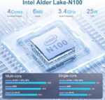 Beelink Mini PC, Mini S12 Pro Intel 12th N100(Up to 3.4GHz), 16GB DDR4 500GB M.2 SSD, Mini Desktop Computer Support 4K@60HZ Dual HDMI Display/WiFi6/BT5.2/USB3.2/1000Mbps/LAN/WOL Micro PC - Image 3