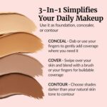 Vibriance Complexion Sticks - Foundation for Mature Skin - Sheer, Buildable Coverage Face Makeup Foundation for Older Women - 3-in-1 Base, Contour, Concealer - Beige - Image 3