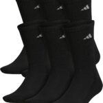 adidas Men's Athletic Cushioned 6-Pack Crew, Cushioned Crew Socks with Arch Compression for a Secure Fit