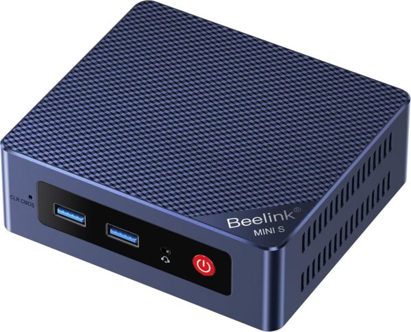 Beelink EQ Mini PC,Mini S12 N95 Intel Alder Lake-N95 (up to 3.4GHz),16GB DDR4 500GB M.2 SSD Mini Desktop Computer, Support 4K@60Hz Dual HDMI Display, 2.5G LAN/USB3.2/Low-Power Home/Office Micro PC