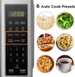 BLACK+DECKER EM720CB7 Digital Microwave Oven with Turntable Push-Button Door, Child Safety Lock, 700W, Stainless Steel, 0.7 Cu.ft - Image 2