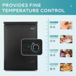 EUHOMY 3.5 Cu.Ft Chest Freezer with Removable Basket, Small Deep Freezer Adjustable 7 Thermostat, Quiet Mini Freezer Free-Standing Top Door, Energy Saving for Apartment/Garage/Basement/Dorm/Home,Black - Image 3