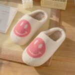 Bevaney Smile Face Slippers for Women - Soft Plush Retro Preppy Slip-on Comfortable Indoor/Outdoor Shoes - Image 6