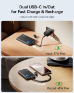 INIU Portable Charger, Ultra Slim 45W Fast Charging with Attached USB C Cable, Flight-Safe 10000mAh PD Power Bank Battery Pack, Travel Essential Phone Powerbank for iPhone 17 16 Samsung S25 Google etc - Image 6