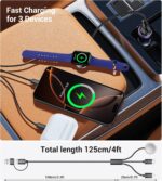 Temdan for Travel Vacation Essentials,3 in 2 USB C Cable for Apple Watch Charger/iPhone 17 Charger/Lightning,Multi Charging Cable Cord,Camping Essentials,Designed for iWatch &iPhone 16-12-4FT Black - Image 3