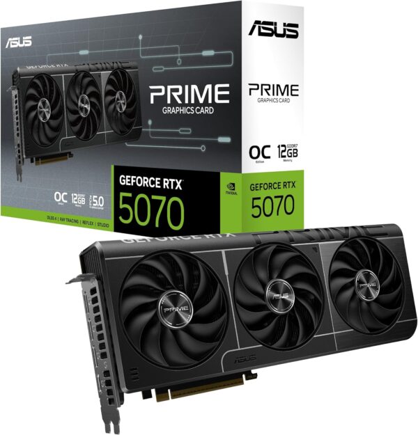 ASUS The SFF-Ready Prime GeForce RTX™ 5070 OC Edition 12GB GDDR7 Graphics Card (PCIe® 5.0, 12GB GDDR7, HDMI®/DP 2.1, 2.5-Slot, Axial-tech Fans, Dual BIOS)