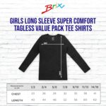 Brix Girls' Long Sleeve Tees - 100% Cotton Tagless 4 -Pack Crew Neck Super Soft Cotton T Shirts. - Image 4
