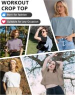 Dalavch 6 Pack Women's Crop Top Short Sleeve Athletic Workout Yoga Running Gym Casual Tees T-Shirts Loose Fit - Image 6
