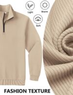 COOFANDY Mens Quarter Zip Pullover Sweatshirts Lightweight Long Sleeve Mock Neck Sweater Polo - Image 5