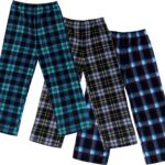 Mad Dog Concepts Boys Pajama Pants - Soft Micro Fleece PJ Bottoms for Kids Printed Plaid Design Boy's Sleepwear Size 6–20 3PK