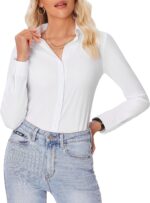 siliteelon Button Down Shirts for Women Slim fit Long Sleeve Stretch Dress Shirts Work Shirt Wrinkle Free Office Blouses - Image 6
