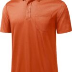 MAGCOMSEN Polo Shirts for Men with Pocket Short Sleeve Collared Golf Shirts Quick Dry Pique Performance Athletic Summer