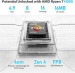 Beelink SER9 MAX Mini PC AMD Ryzen 7 H255(UP to 4.9GHz), 32GB DDR5 1TB PCIE4.0 SSD, AMD Radeon 780M Graphics 12core 2600MHz Gaming PC, 10Gbps LAN/USB4.0/ Win 11 PRO Home Official Mini Computer - Image 3