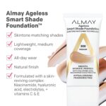 Almay Anti-Aging Foundation, Smart Shade Face Makeup with Hyaluronic Acid, Niacinamide, Vitamin C & E, Hypoallergenic-Fragrance Free, 100 Light, 1 Fl Oz (Pack of 1) - Image 3