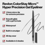 Revlon Gel Eyeliner, ColorStay Micro Hyper Precision Eye Makeup with Built-in Smudger, Waterproof, Longwearing with Micro Precision Tip, 214 Black, 0.002 oz - Image 2