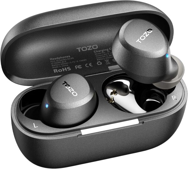 TOZO A1 Wireless Earbuds Bluetooth 5.3 Light Weight in Ear IPX5 Waterproof Headphones 2 Mic for AI Calls, Immersive Premium Sound Bass Headset with Charging Case, 32 Presets EQ Customization via App