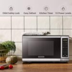 BLACK+DECKER EM720CB7 Digital Microwave Oven with Turntable Push-Button Door, Child Safety Lock, 700W, Stainless Steel, 0.7 Cu.ft - Image 3
