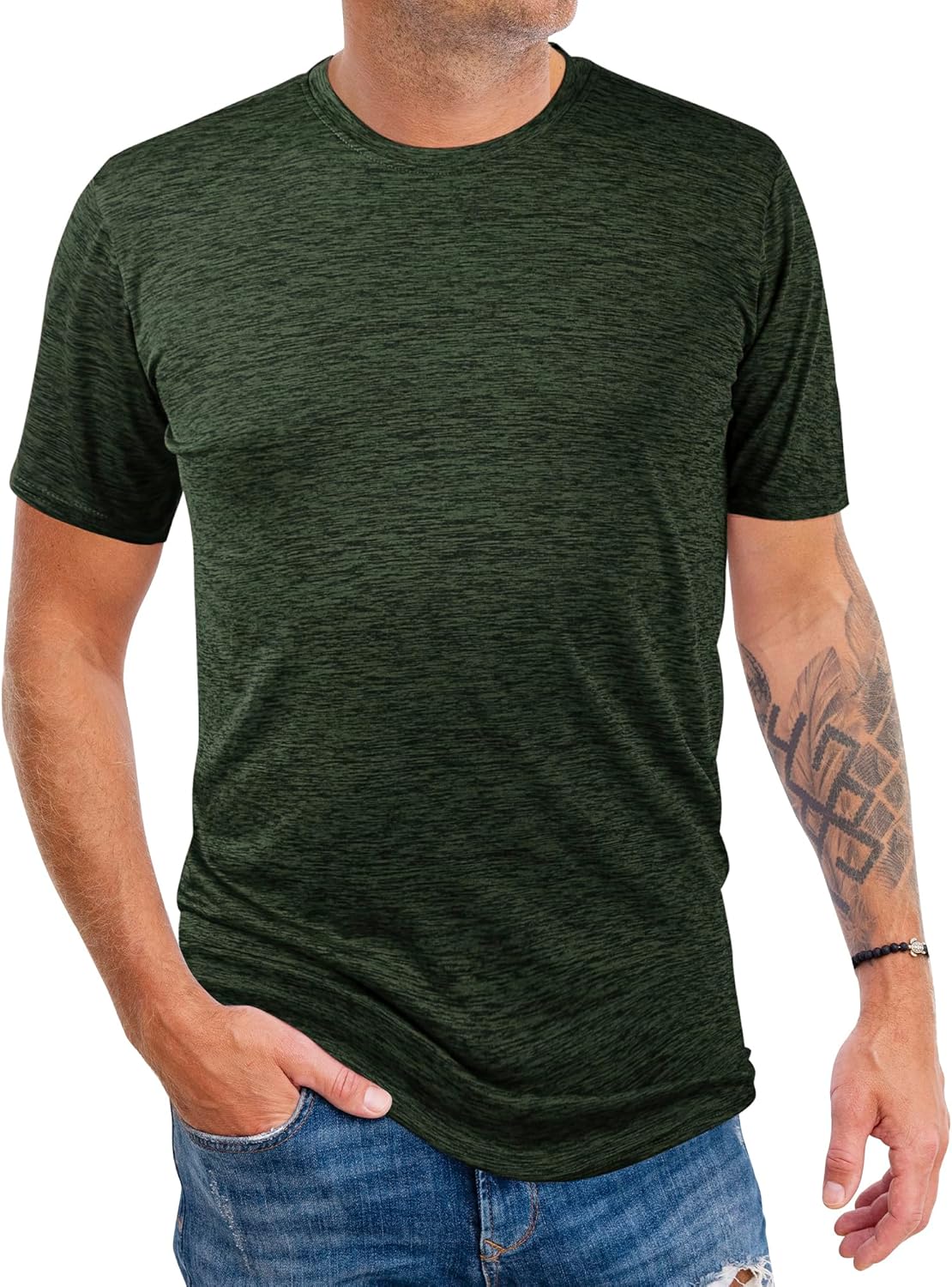 2&5 Pack Men's Sports T Shirts,Crew Neck Breathable Quick-Dry Short 2&5 Pack Men's Sports T Shirts,Crew Neck Breathable Quick-Dry Short Sleeve, Lightweight Gym Tee for Athletic Running Casual