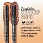 LANGMANNI 8Colors Dual-Ended Cream Eyeshadow Stick Set – Silky Smooth, Waterproof & Transfer-Proof, Built-in Blender Brush, All-Day Matte & Shimmer Wear Eye Makeup(#A) - Image 9