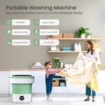 Portable Washing Machine - 16L Mini Foldable Washer with Spin Basket, 3 Cleaning Modes & Deep Cleaning for Small Clothes, Collapsible Laundry for Apartment, Home, Hotel and Travel (Green) - Image 2