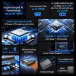 GEEKOM GT15 Max Ai Mini PC, with Intel Core Ultra 9 285H&Arc 140T GPU (99 Tops), 32GB DDR5 (Not LPDDR), 1TB SSD, Windows 11 Pro, WiFi 7, Dual 2.5GbE, USB4, 8K, Desktop Computer for Home Office&Gaming - Image 2