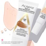 Almay Anti-Aging Foundation, Smart Shade Face Makeup with Hyaluronic Acid, Niacinamide, Vitamin C & E, Hypoallergenic-Fragrance Free, 100 Light, 1 Fl Oz (Pack of 1) - Image 5